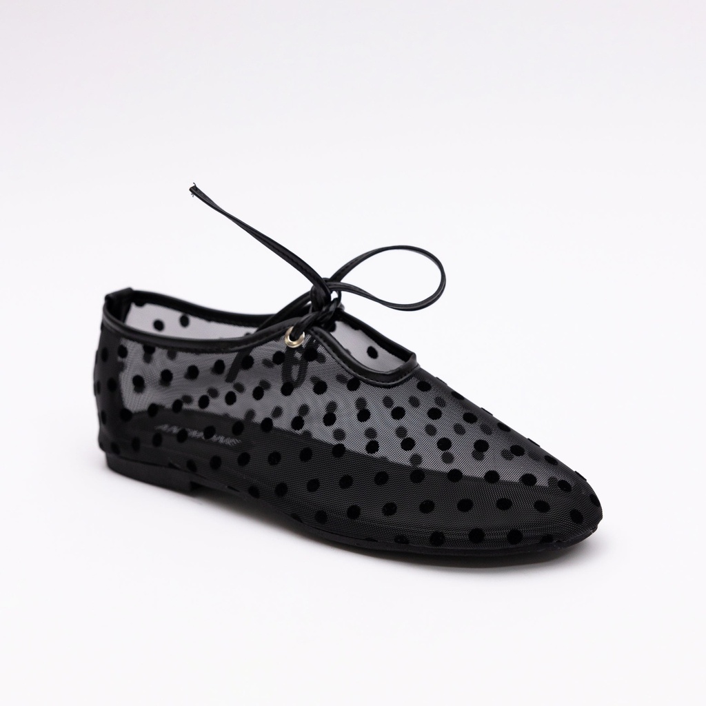 Polka Dot Flat (Black, 35)